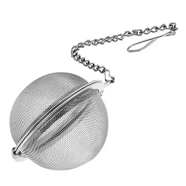 Infusor Em Inox Para Chá Mini Peneira Coador Com Corrente