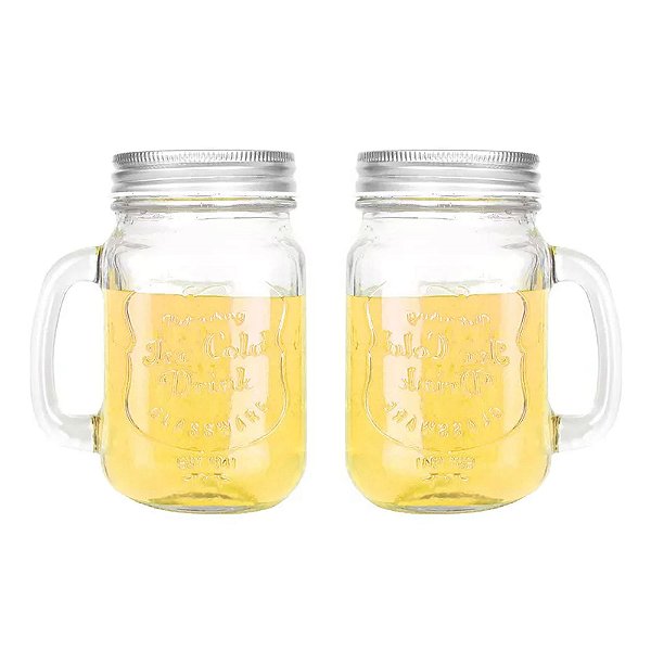 Kit 2 Caneca Bebida Caipirinha Vintage Retro Com Canudo
