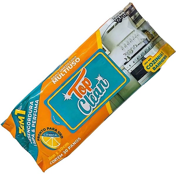 Pano Mágico Umedecido Multiuso Top Clean 20x30cm 30un