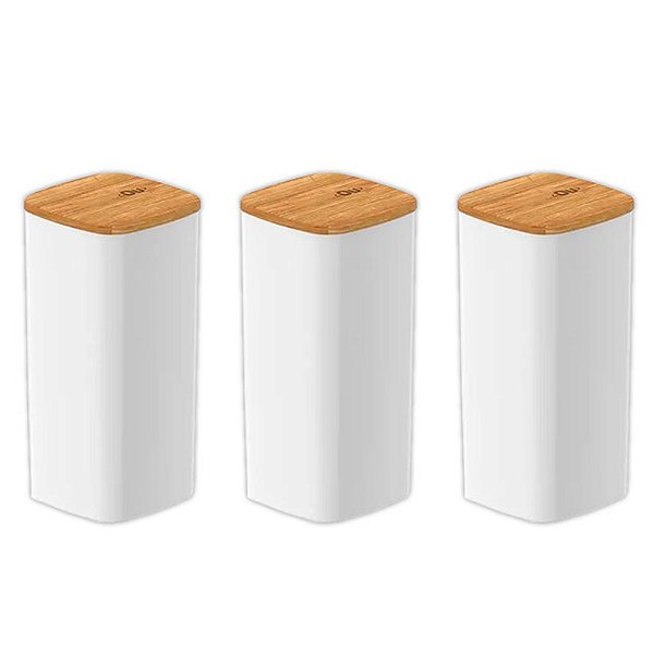 Kit 3 Pote Hermético Organizador Keep 340ml - Branco