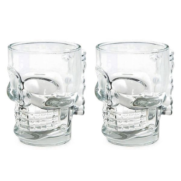 2 Caneca Caveira Rock Chopp Cerveja Vidro 510ml Grande