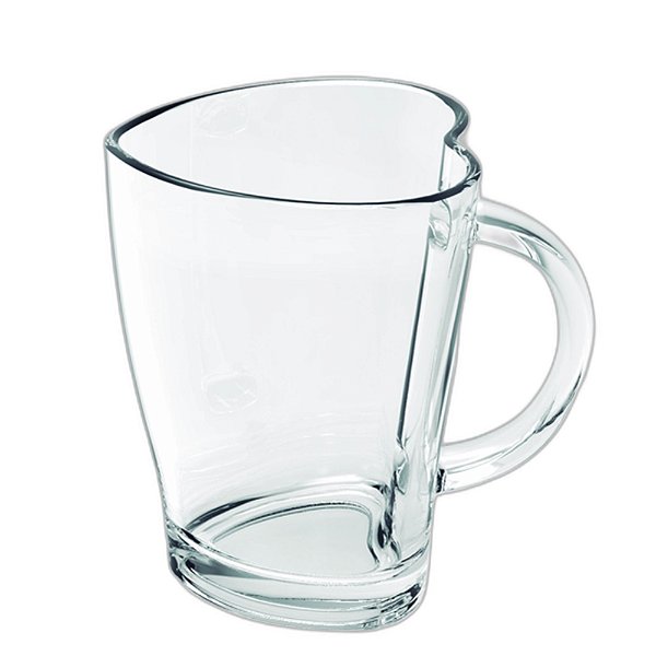 Caneca Vidro Heart Casual 240ml Transparente Class Home
