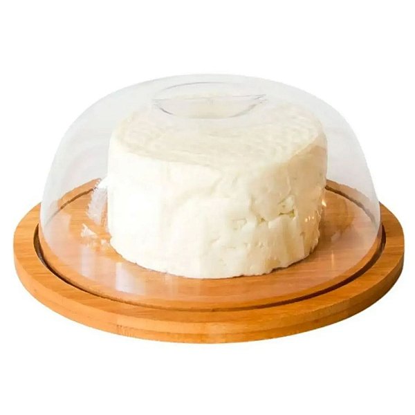 Porta Queijo Queijeira De Bambu Com Tampa