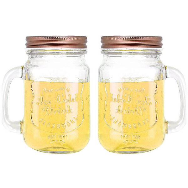 Kit 2 Caneca Bebida Caipirinha Whisky Gin Vintage Retro Com Canudo