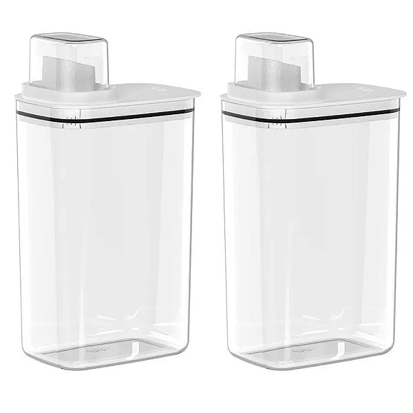 Kit 2 Dispenser Organizador Lavanderia 2,3 L Para Sabão Amaciante
