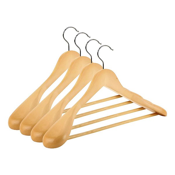 Kit 4 Cabides Executivos Madeira Ombreira Blazers Paramount