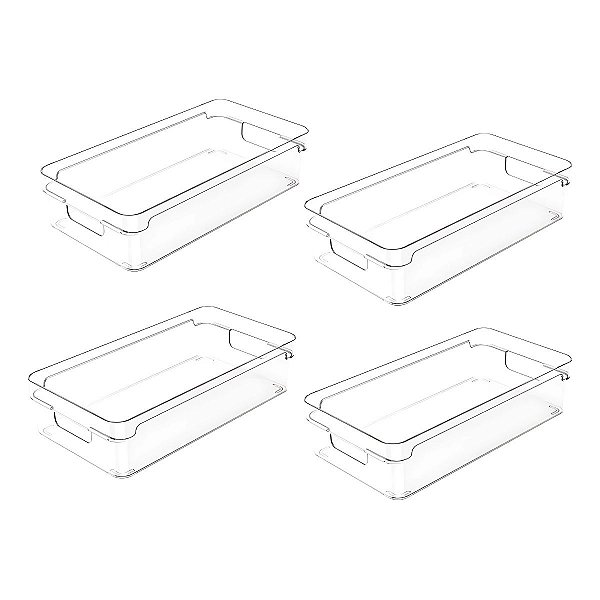 4 Organizadores De Armário Multiuso Cozinha 30 X 15 X 7cm
