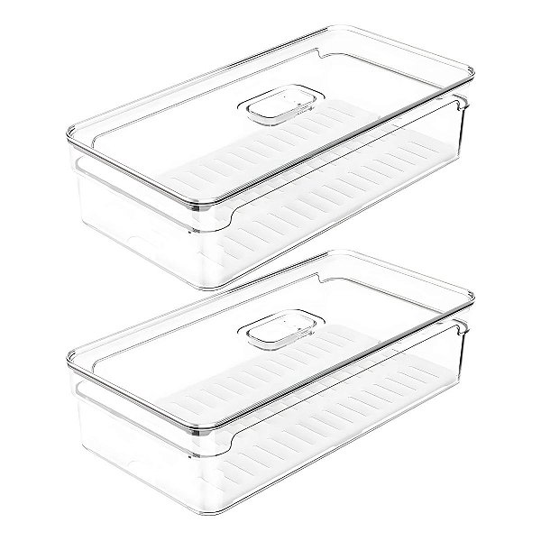 Kit 2 Organizadores Geladeira 2,8l Organizador Legumes Ou