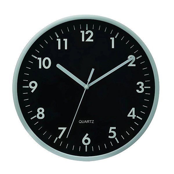 Relógio De Parede Redondo Clássico Preto/prata 25cm - Yangzi