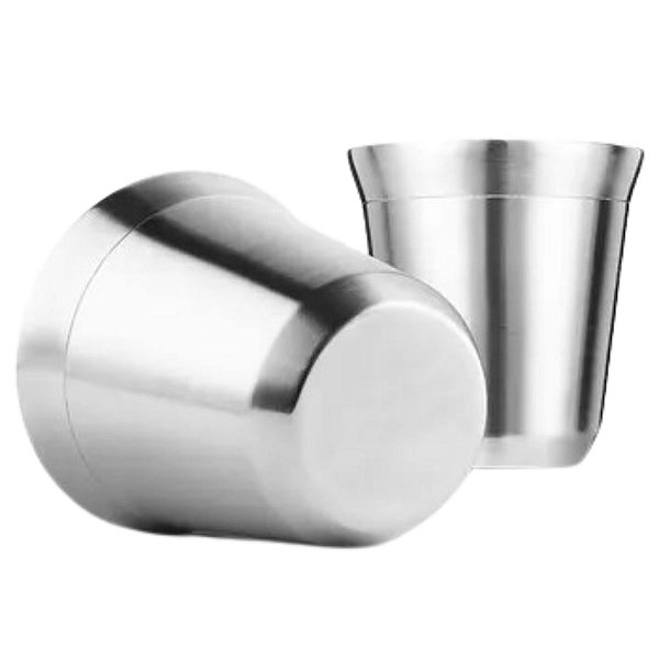 2 Xícaras Café Espresso Copo Pixie Inox Parede Dupla Térmico Inox