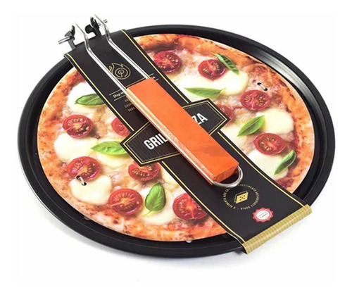 Grelha Para Pizza Grill Perfurada Com Cabo Dobrável Prana