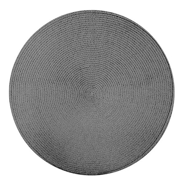 Jogo Americano Redondo 1 Unidade 38cm Cinza