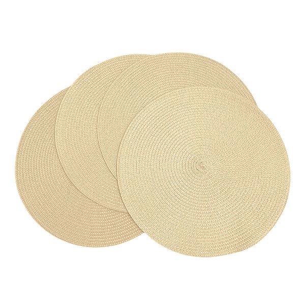 Jogo Americano Redondo 4 Unidades 38cm Creme