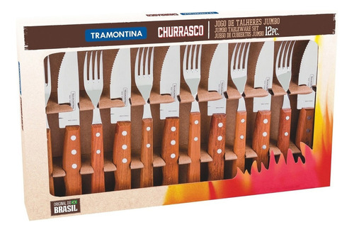 Jogo Para Churrasco Tramontina 12 Peças Jumbo Garfo Faca