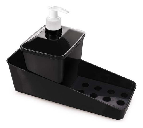 Dispenser Sabonete Porta Detergente Sabão Esponja Preto
