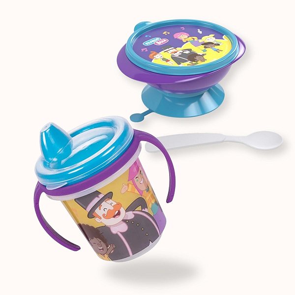 Kit Pratinho C/ Ventosa E Copo Infantil  Mundo Bita Plasútil