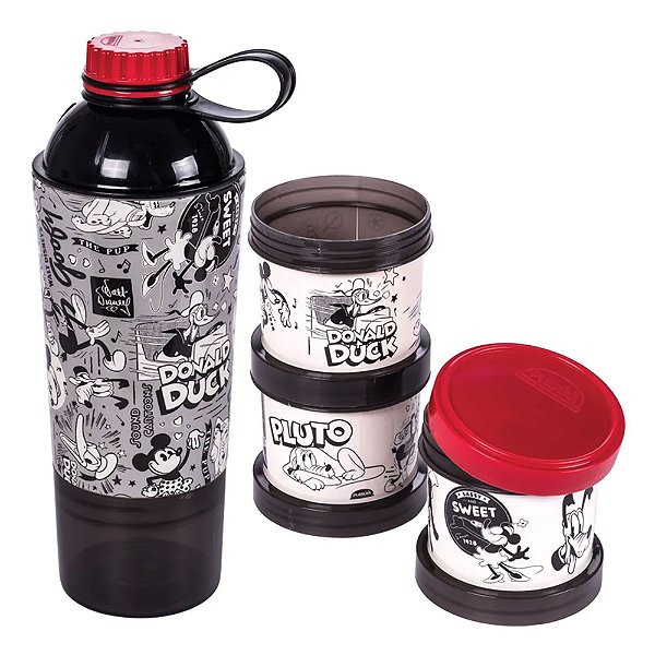 Kit Shakeira 600 Ml + Potes 3 Em 1 150 Ml Mickey Disney
