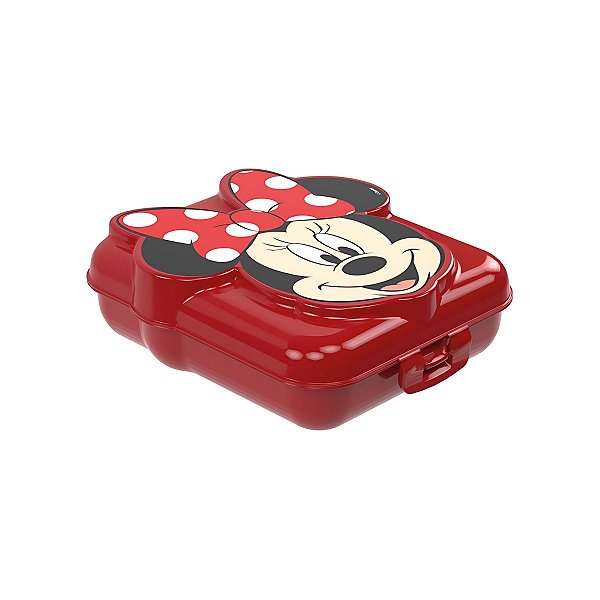 Sanduicheira Infantil Disney Minnie Escolar 3d Plasútil Vermelho Minnie