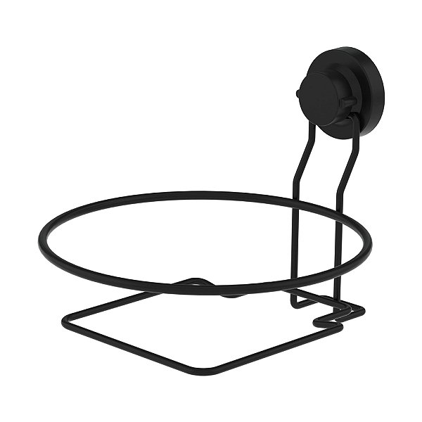 Suporte Para Lixeira Redondo 20cm Aço Carbono Ventosa Preto