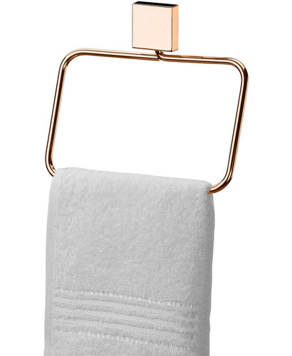 Porta Toalha Toalheiro Argola 18 Cm Parede Rosé Gold Future