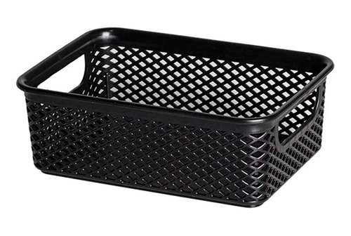 Cesto Organizador Multiuso Decorativo 23 X 16 X 6cm Preto