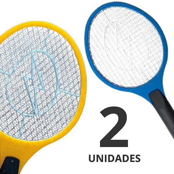 2 Raquetes Elétricas Recarregáveis Bi-volt Moscas Mosquitos