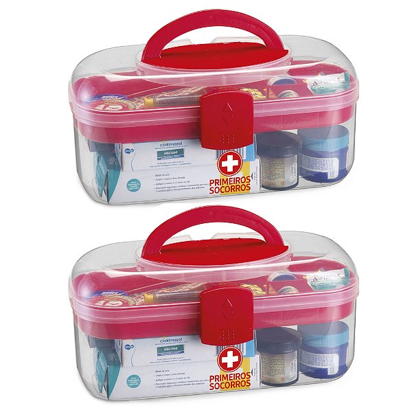 Kit 2 Caixa Maleta P/ Kit Primeiros Socorros Medicamentos