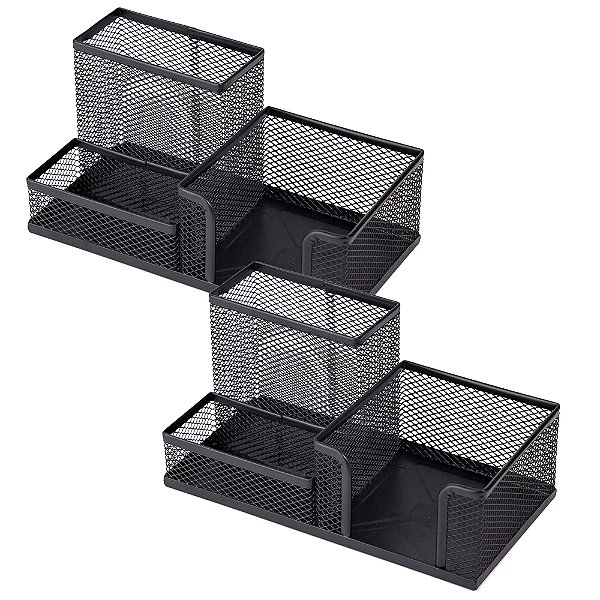 Kit 2 Organizador De Mesa Aramado Porta Canetas Lápis Papel