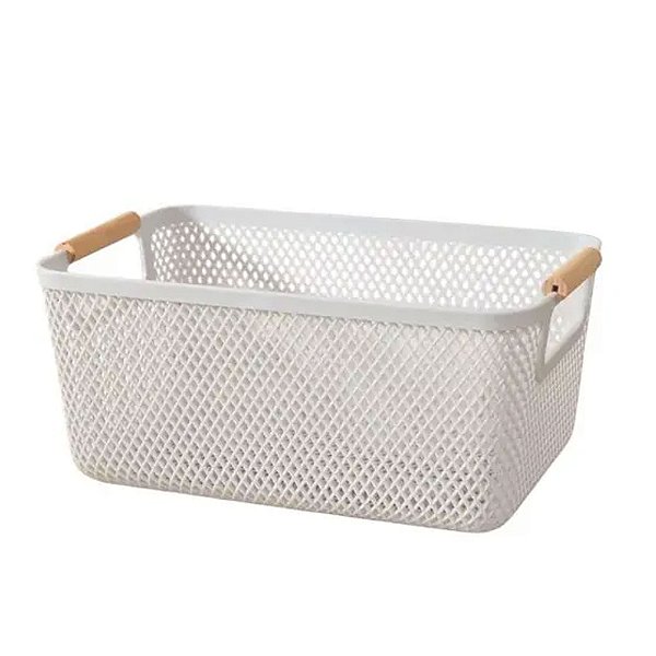 Cesto De Armazenamento Decoração De Cesta Multiuso 32x20cm Branco