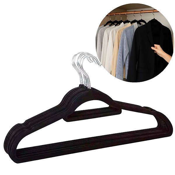 5 Cabides Aveludado Adulto Pronta Entrega 1ª Linha Closet