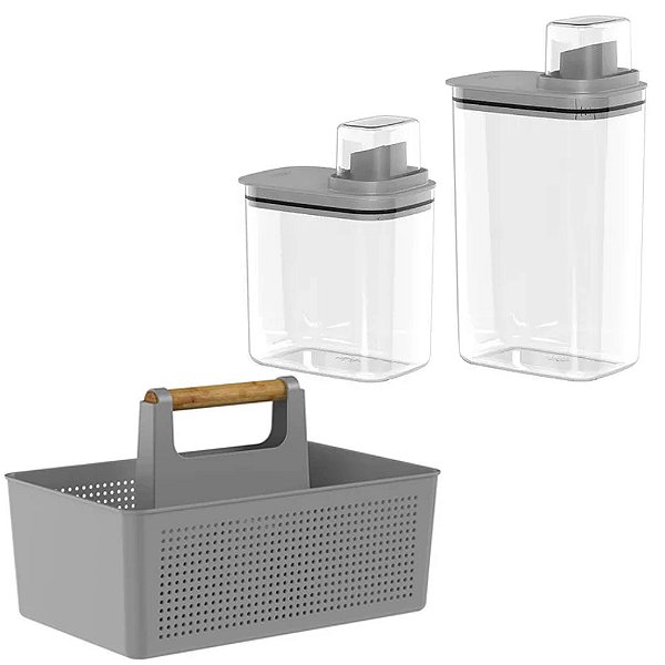 Conjunto 2 Dispenser 2,3l 1,5l+ Organizador Multiuso Com Alça