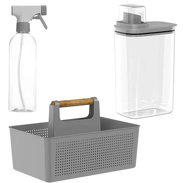 Kit Dispenser 2,3l+ Borridador + Organizador Multiuso Com Alça