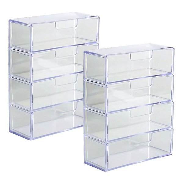 Kit 2 Porta Óculos Escuro Sol Organizador Estojo 4 Divisórias