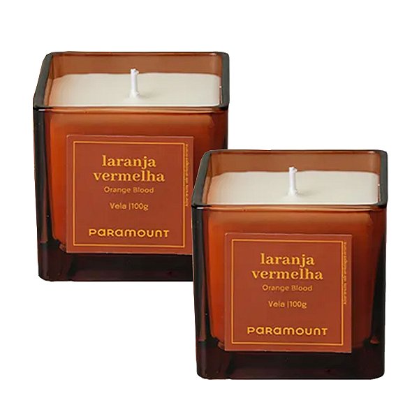 Kit 2 Vela Aromática Laranja Vermelha 100g Paramount