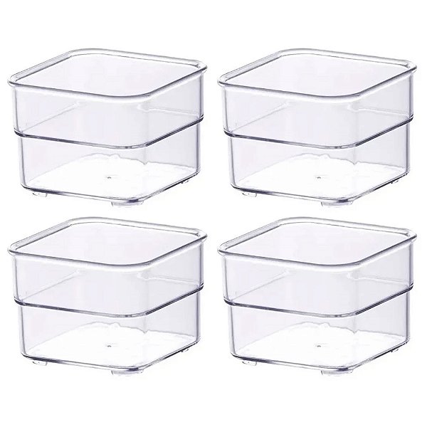 Kit 4 Organizador Diamond Modular 7,5x5,2cm Multiuso