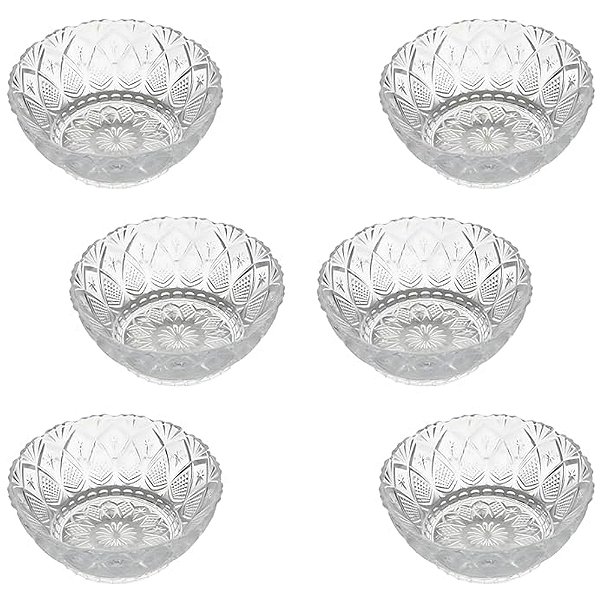 Jogo Sobremesa Vidro Cumbuca Tigela Bowl 180ml 6 Peças