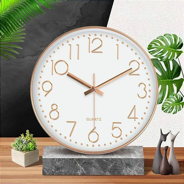 Relógio De Parede Decorativo 30cm Luxo Moderno