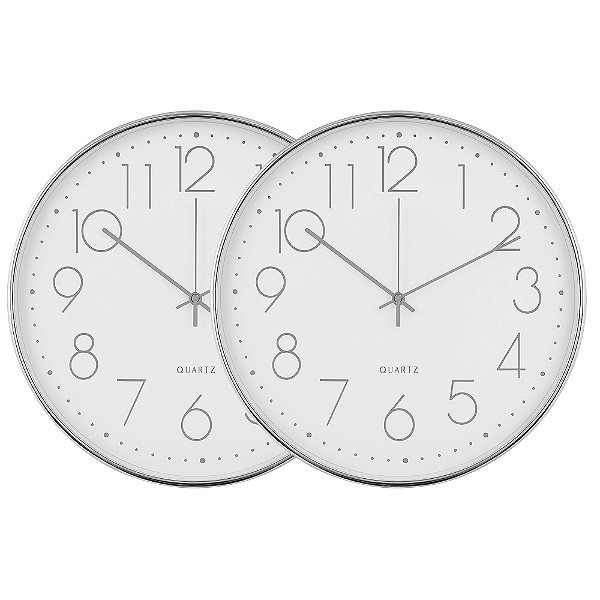 Kit 2 Relógio De Parede Decorativo 30cm Luxo Moderno