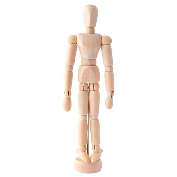 Boneco Madeira Flexível E Articulado 30cm