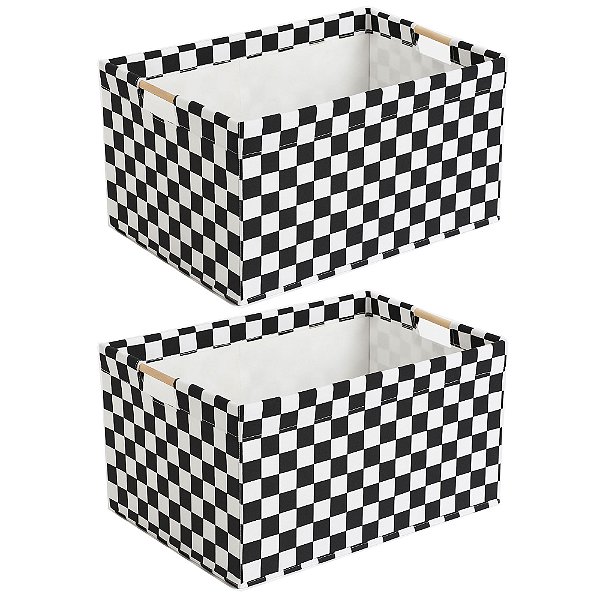 Kit 2 Cesto Armazenamento Decoração Roupa Com Alça