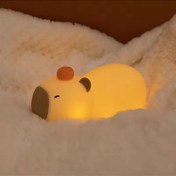 Luminária Capivara Abajur De Mesa Led Noturna Touch Silicone