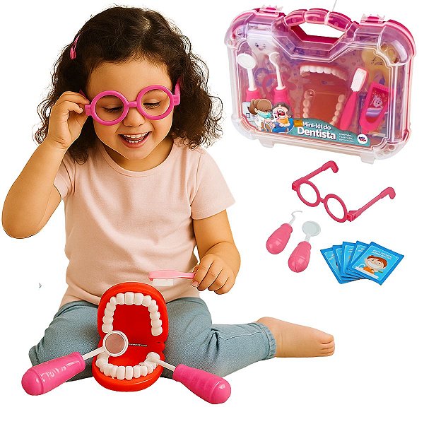 Kit Profissões Dentista Faz De Conta  Brinquedo Criança Jogo