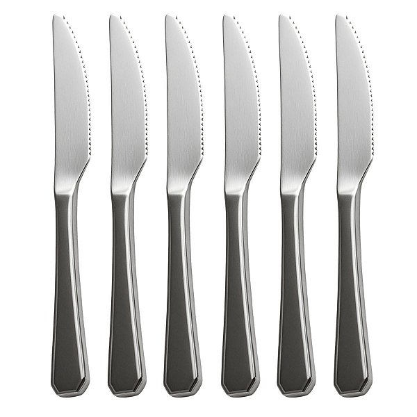 Conjunto 6 Facas De Mesa Supreme 21cm Aço Inoxidável Luxo