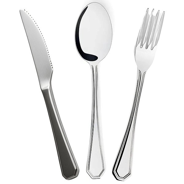 Conjunto 36 Peças Garfo,colher E Faca De Mesa Supreme 21cm Aço Inox