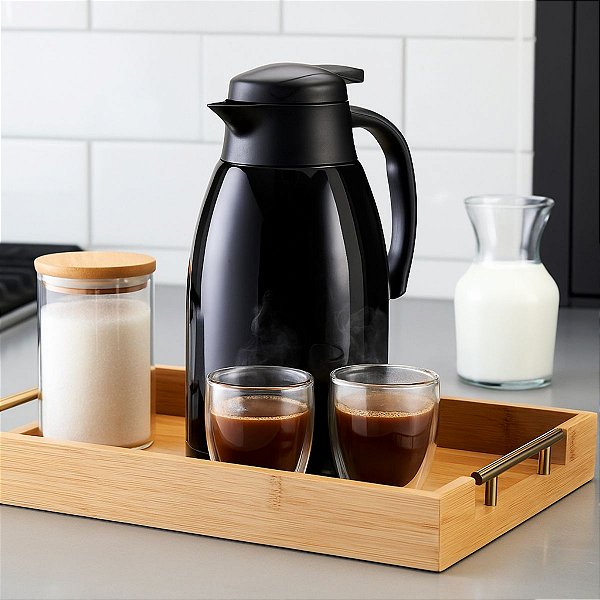Bandeja De Bambu Retangular Grande 35x25 Cm C/alças Douradas