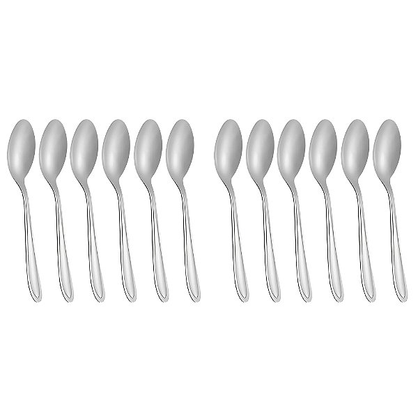 Kit 12 Colher De Mesa Talheres Feito Em Aco Inox 18cm