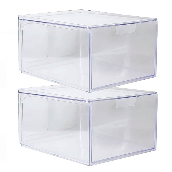 Kit 2 Organizador Gaveta Para Closet Transparente