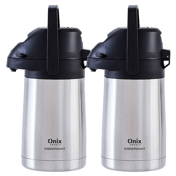 Kit 2 Garrafa Termica Inox Premium Parede Dupla 1,3 Litros