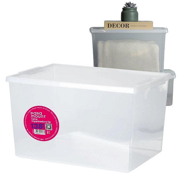 Caixa Organizadora Multiuso Up - 138 Litros Cor Transparente