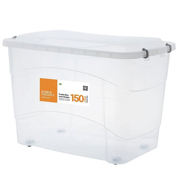 Caixa Organizadora Plástica Pratic Box 150l Com Rodinha
